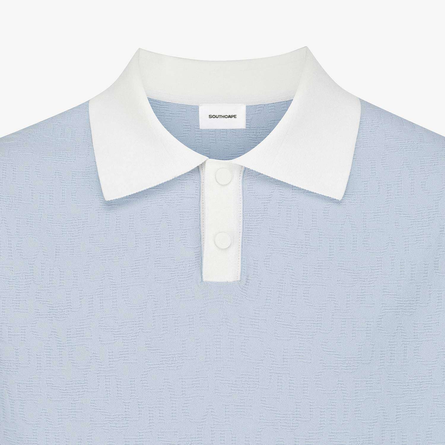 Logo-Texture Short-Sleeve Knit Polo_LB