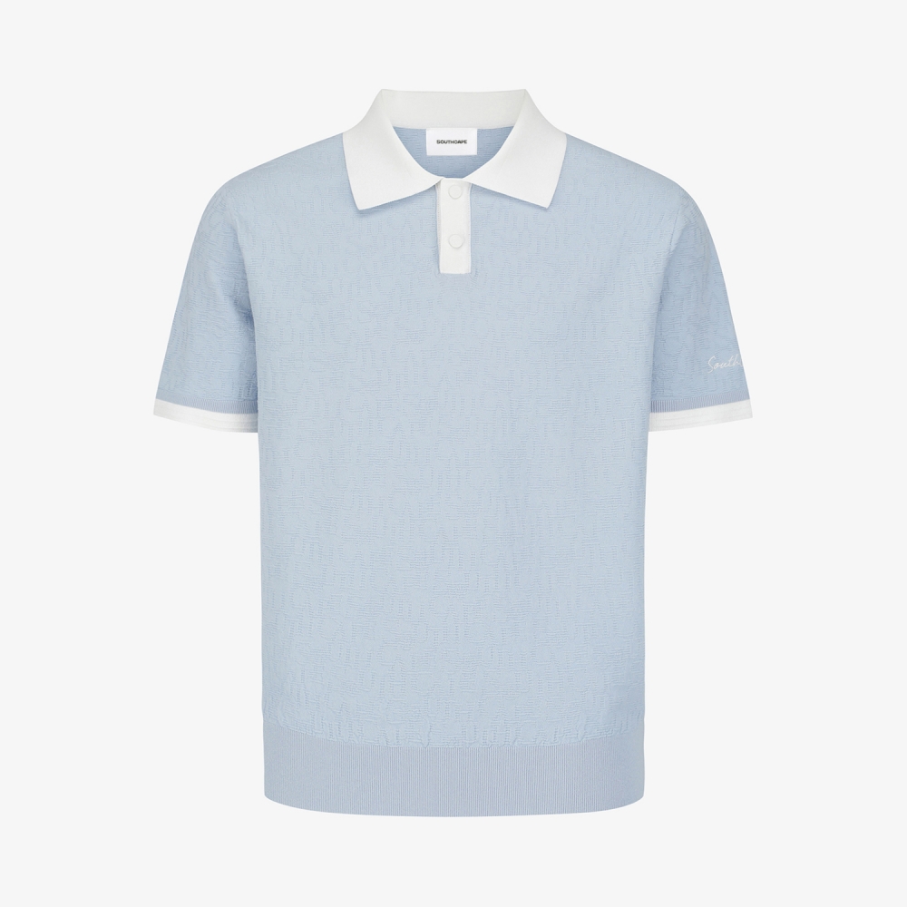 Logo-Texture Short-Sleeve Knit Polo_LB