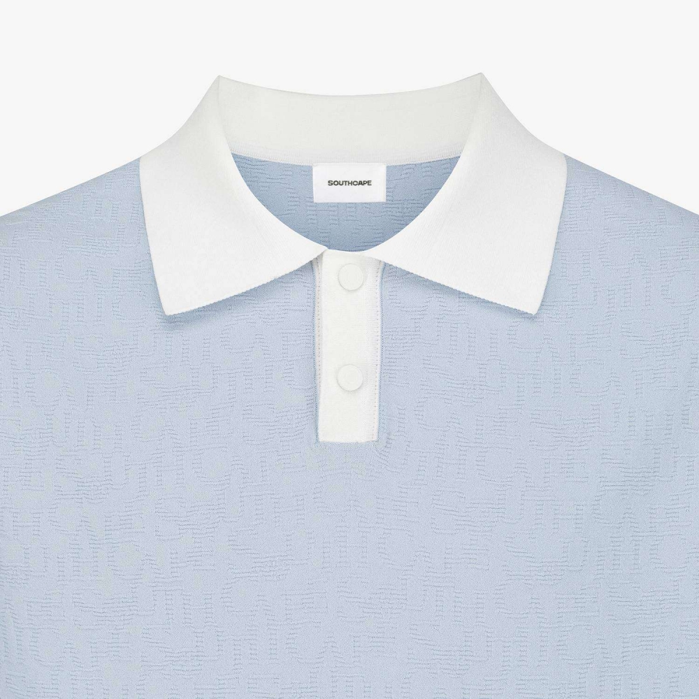 Logo-Texture Short-Sleeve Knit Polo_LB