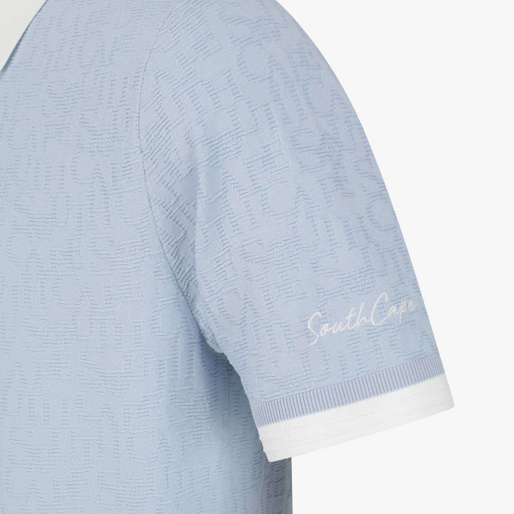 Logo-Texture Short-Sleeve Knit Polo_LB