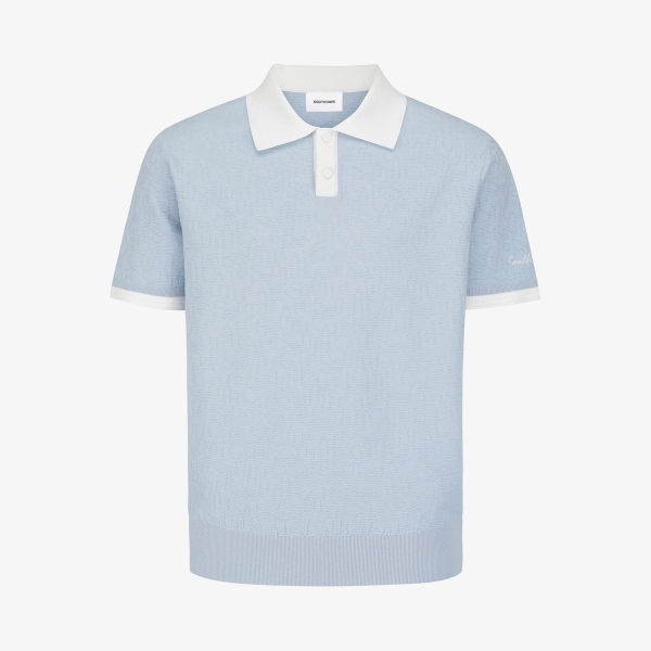 Logo-Texture Short-Sleeve Knit Polo_LB