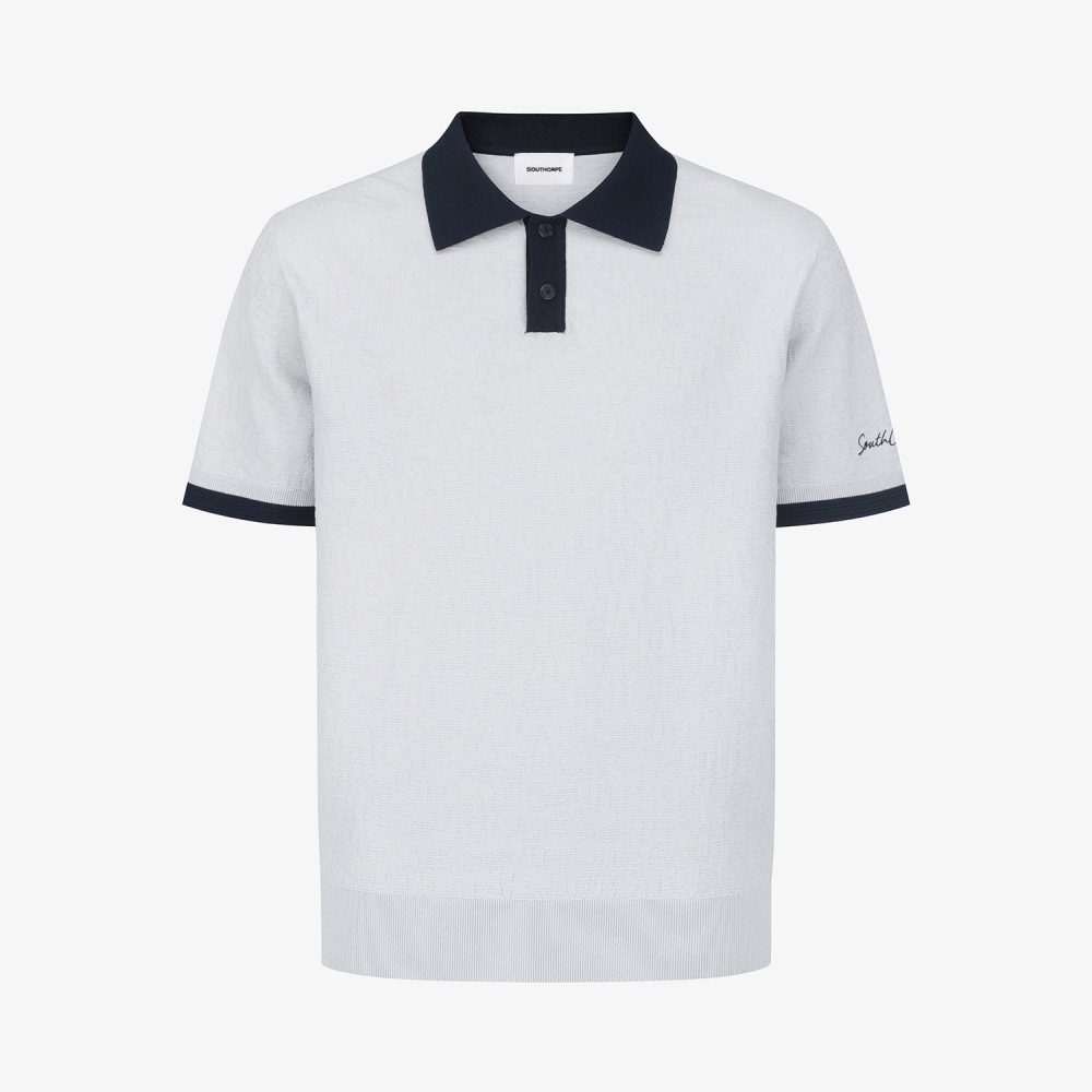 Logo-Texture Short-Sleeve Knit Polo_LG