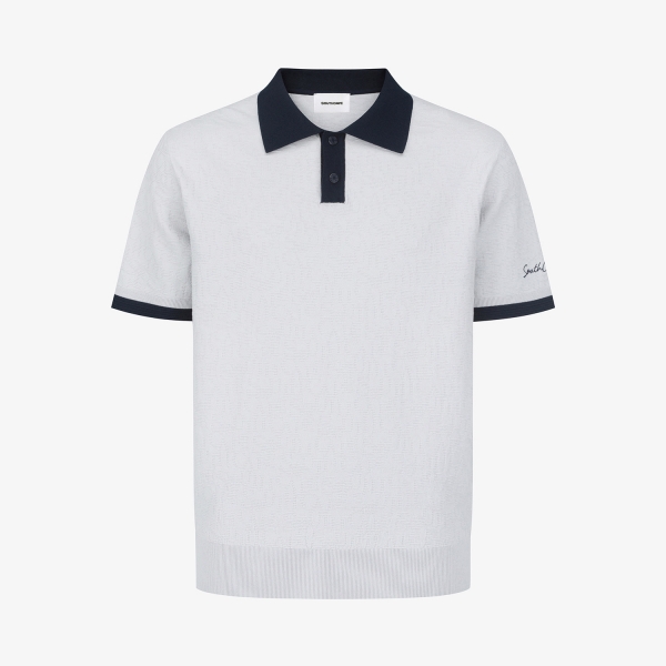 Logo-Texture Short-Sleeve Knit Polo_LG