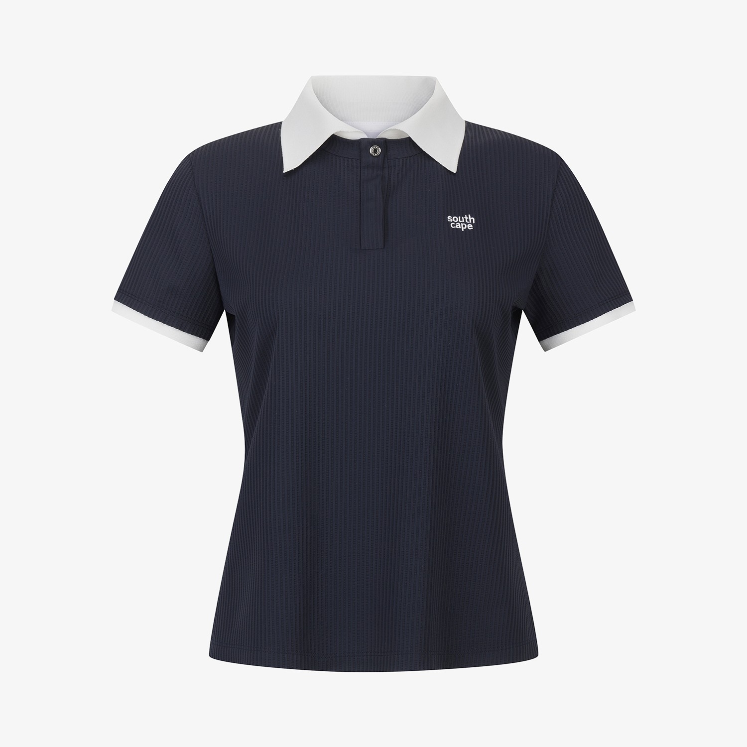Cool-Touch Ribbed Contrast Collar T-Shirt_DA