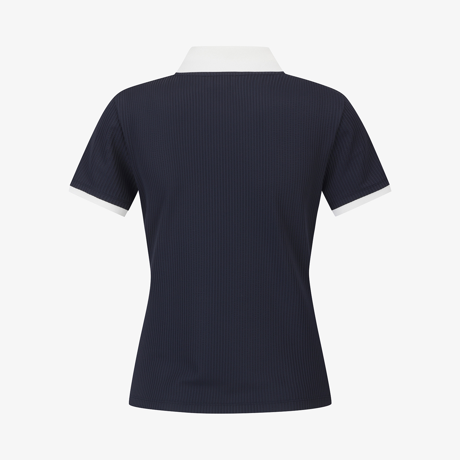 Cool-Touch Ribbed Contrast Collar T-Shirt_DA