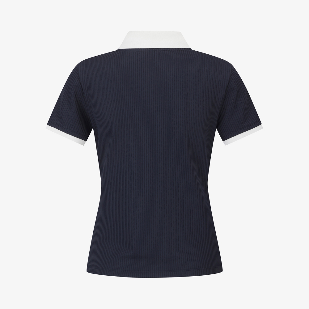 Cool-Touch Ribbed Contrast Collar T-Shirt_DA