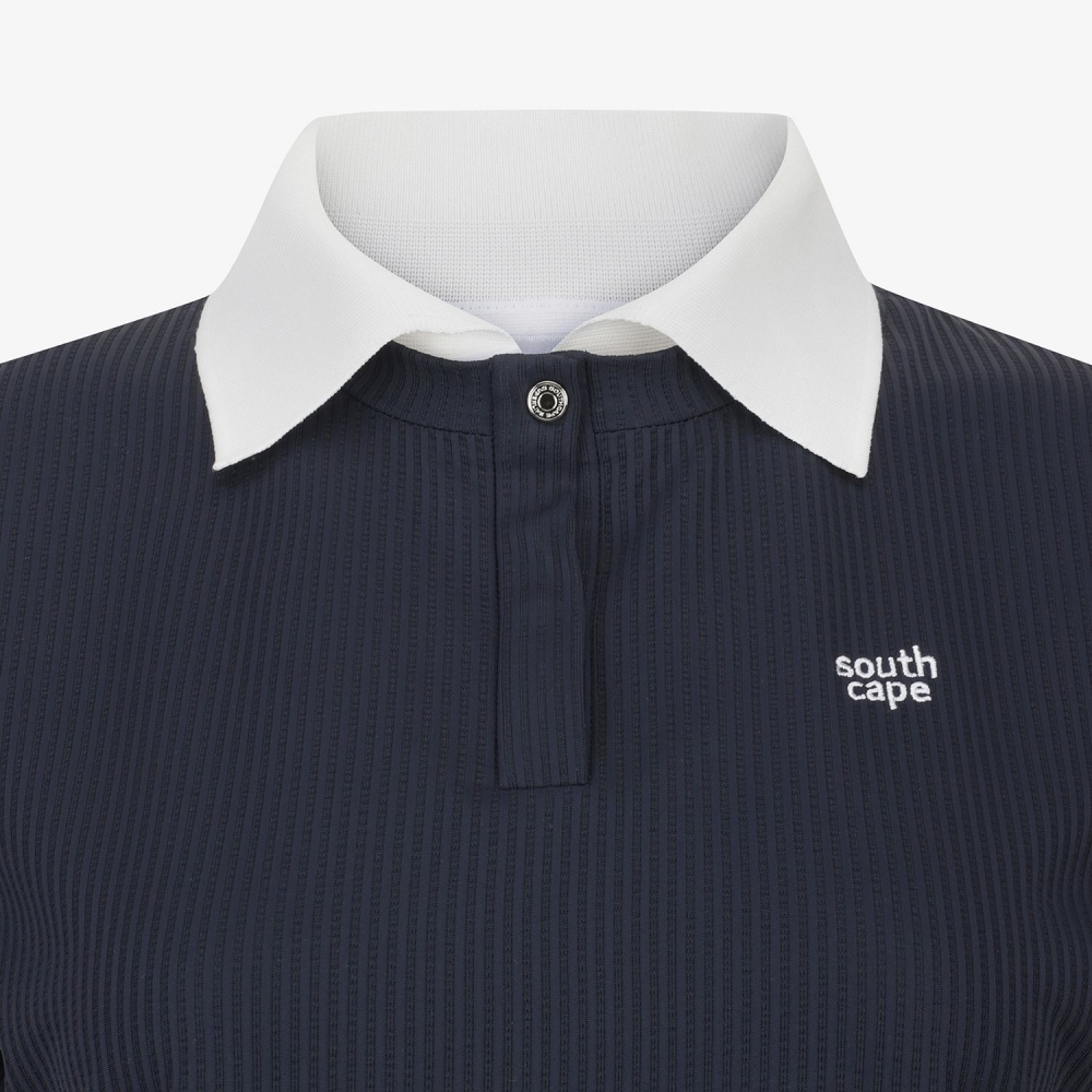 Cool-Touch Ribbed Contrast Collar T-Shirt_DA