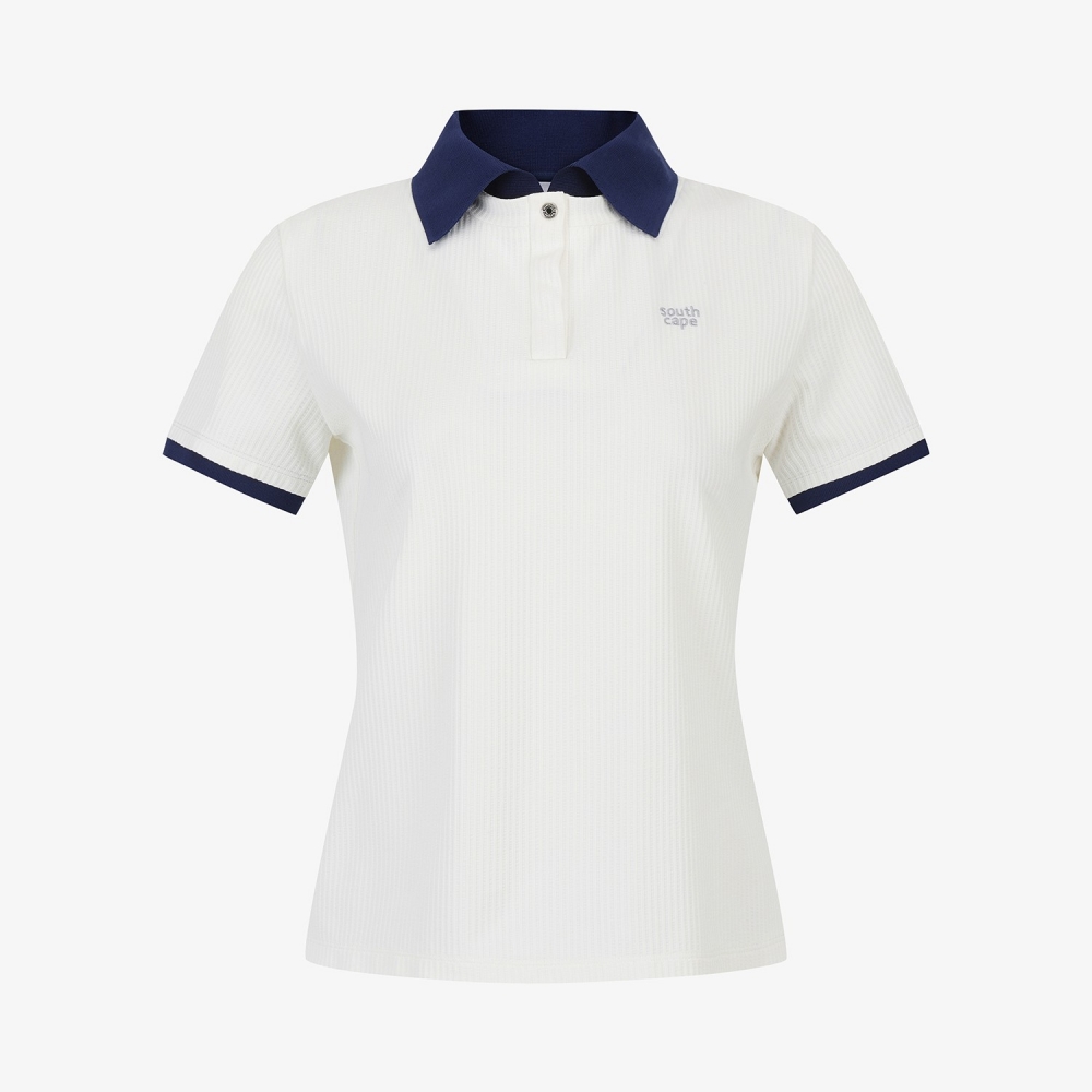 Cool-Touch Ribbed Contrast Collar T-Shirt_WT