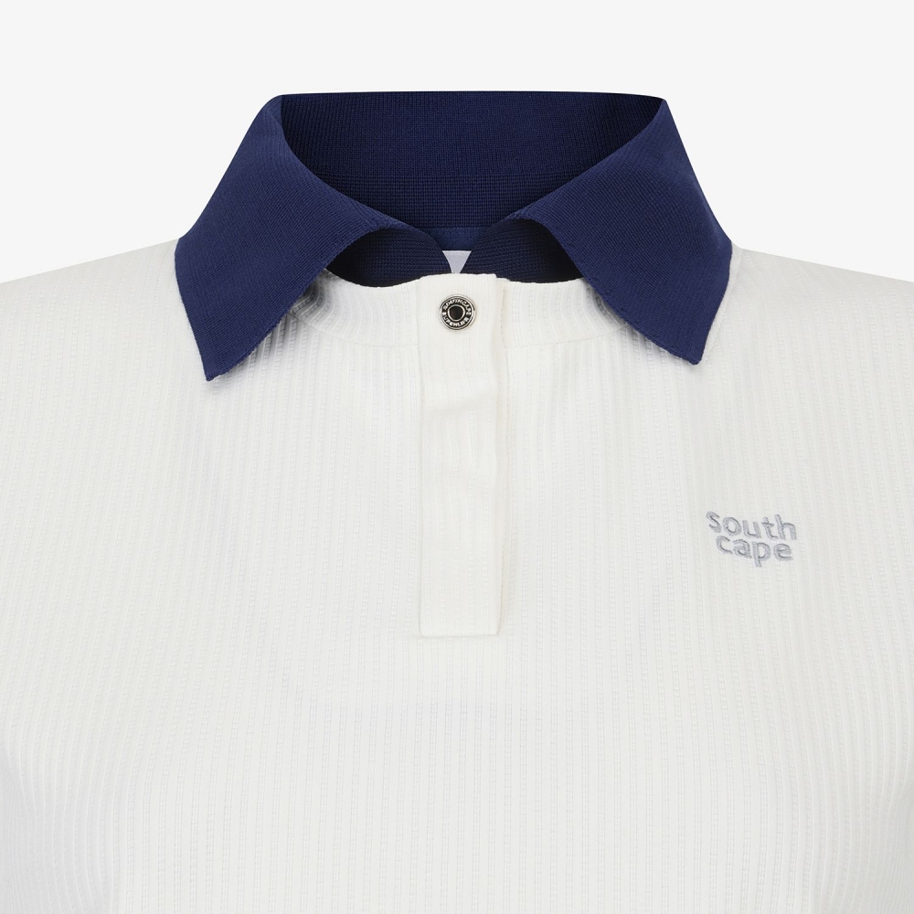Cool-Touch Ribbed Contrast Collar T-Shirt_WT