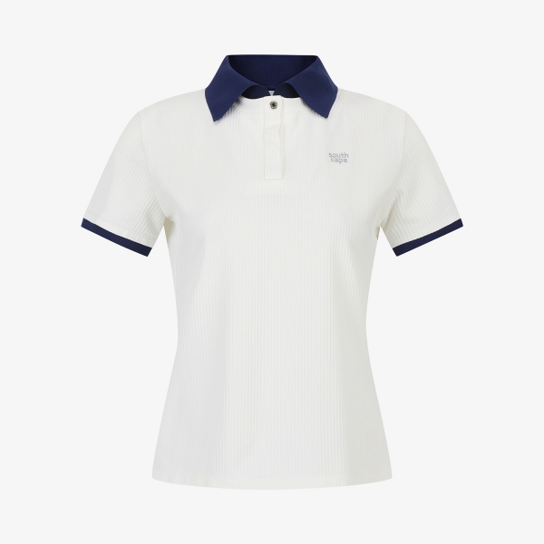 Cool-Touch Ribbed Contrast Collar T-Shirt_WT