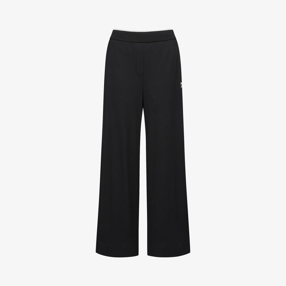 Soft Ribbed Straight Pants_BK