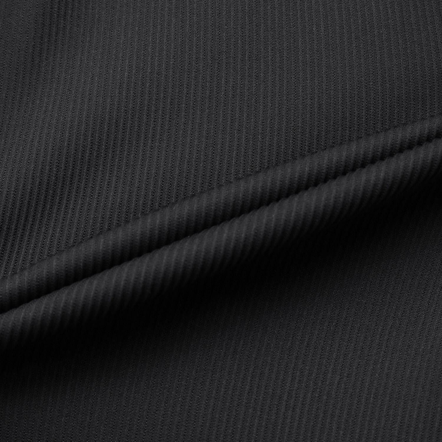 Ribbed Half-Neck Sleeveless T-Shirt_BK