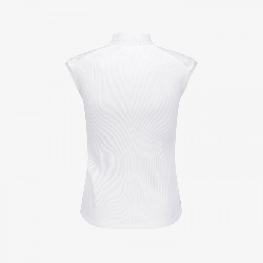Ribbed Half-Neck Sleeveless T-Shirt_WT