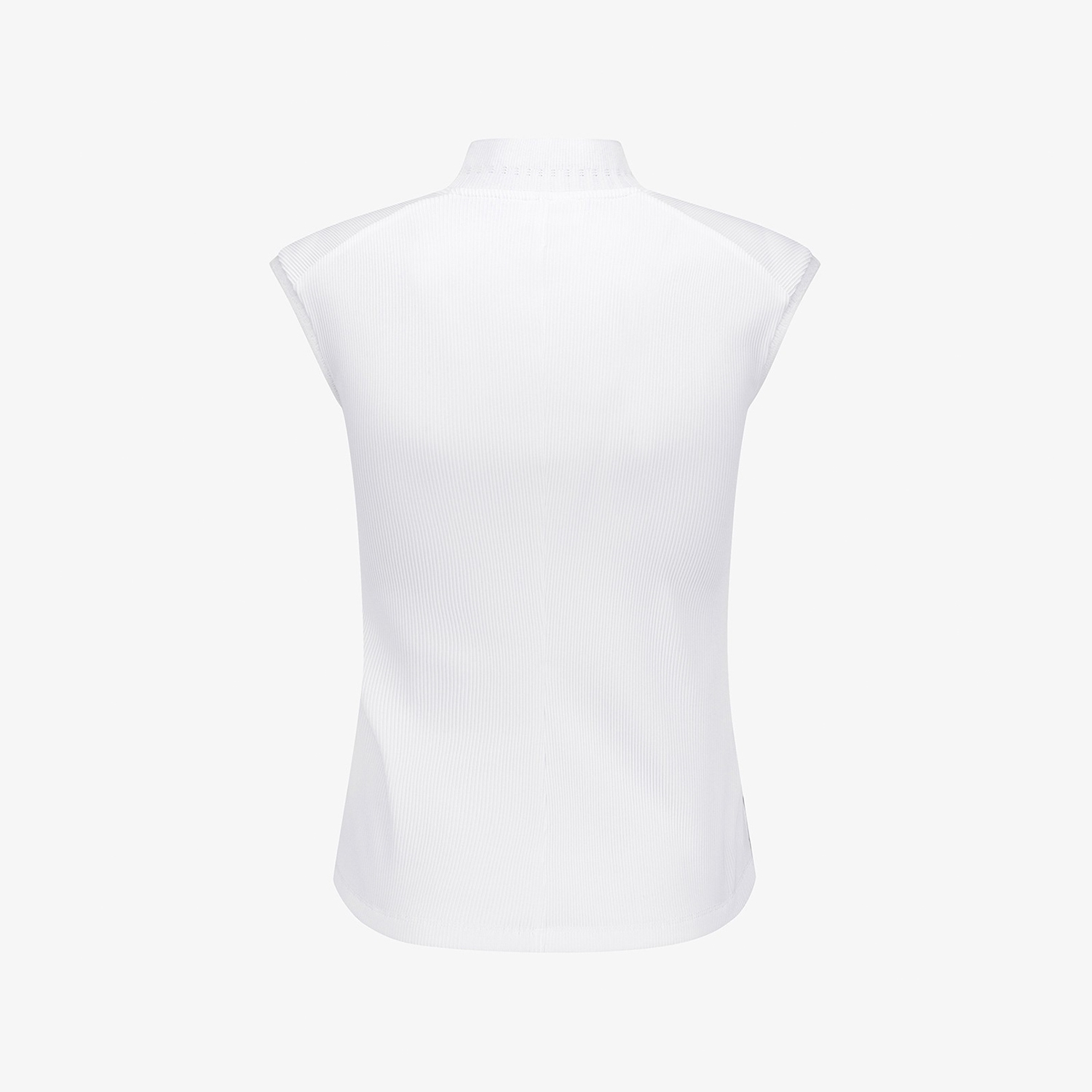 Ribbed Half-Neck Sleeveless T-Shirt_WT
