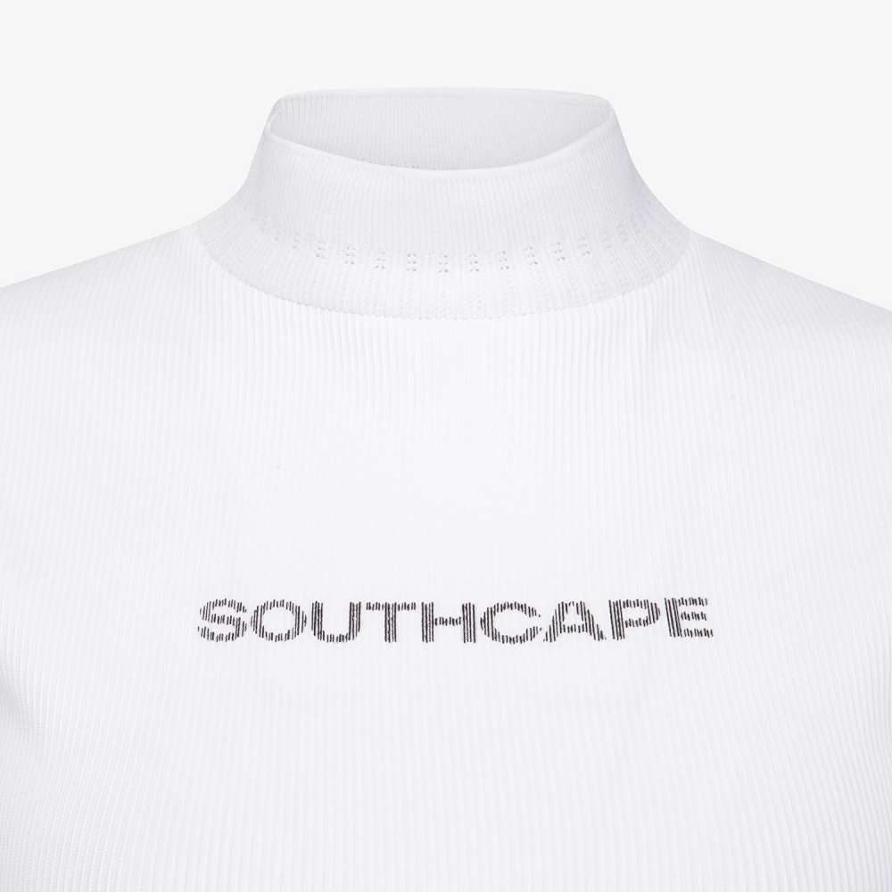 Ribbed Half-Neck Sleeveless T-Shirt_WT