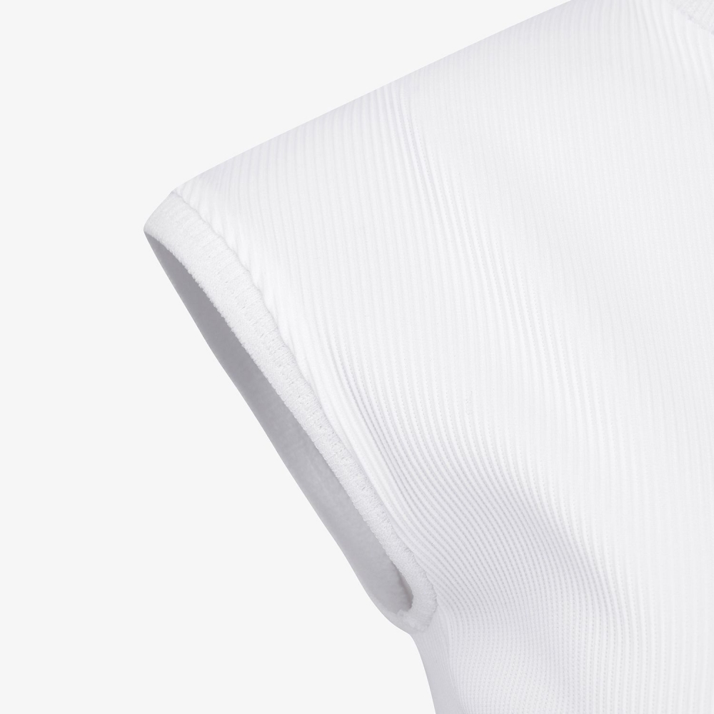 Ribbed Half-Neck Sleeveless T-Shirt_WT