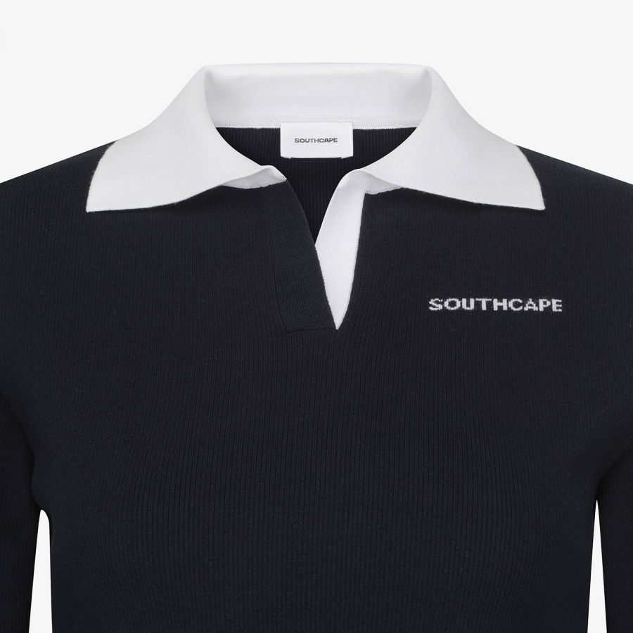 Ribbed Collar Long Sleeve Knit_NA