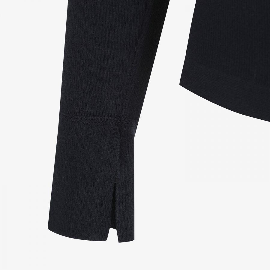 Ribbed Collar Long Sleeve Knit_NA