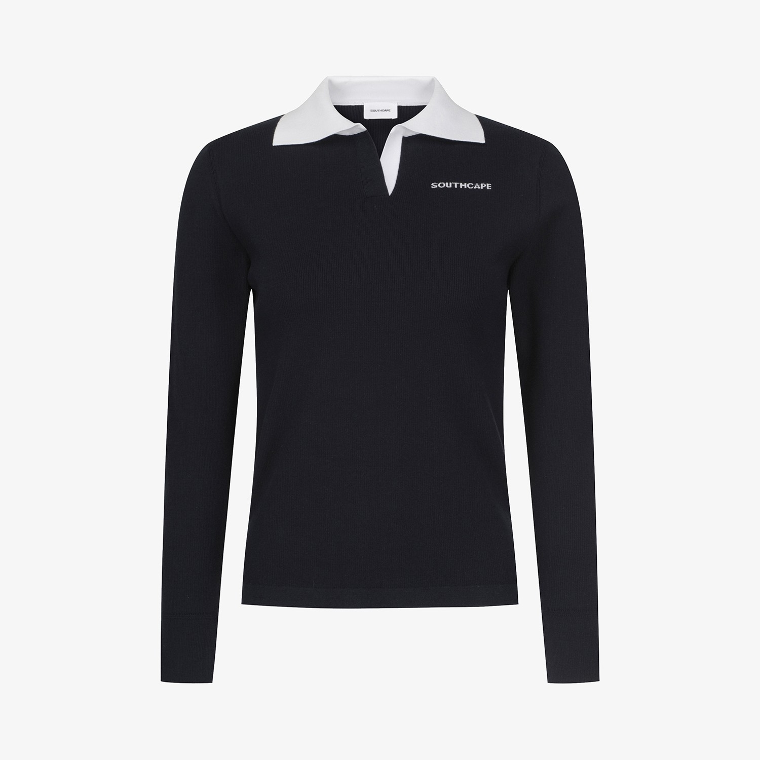 Ribbed Collar Long Sleeve Knit_NA