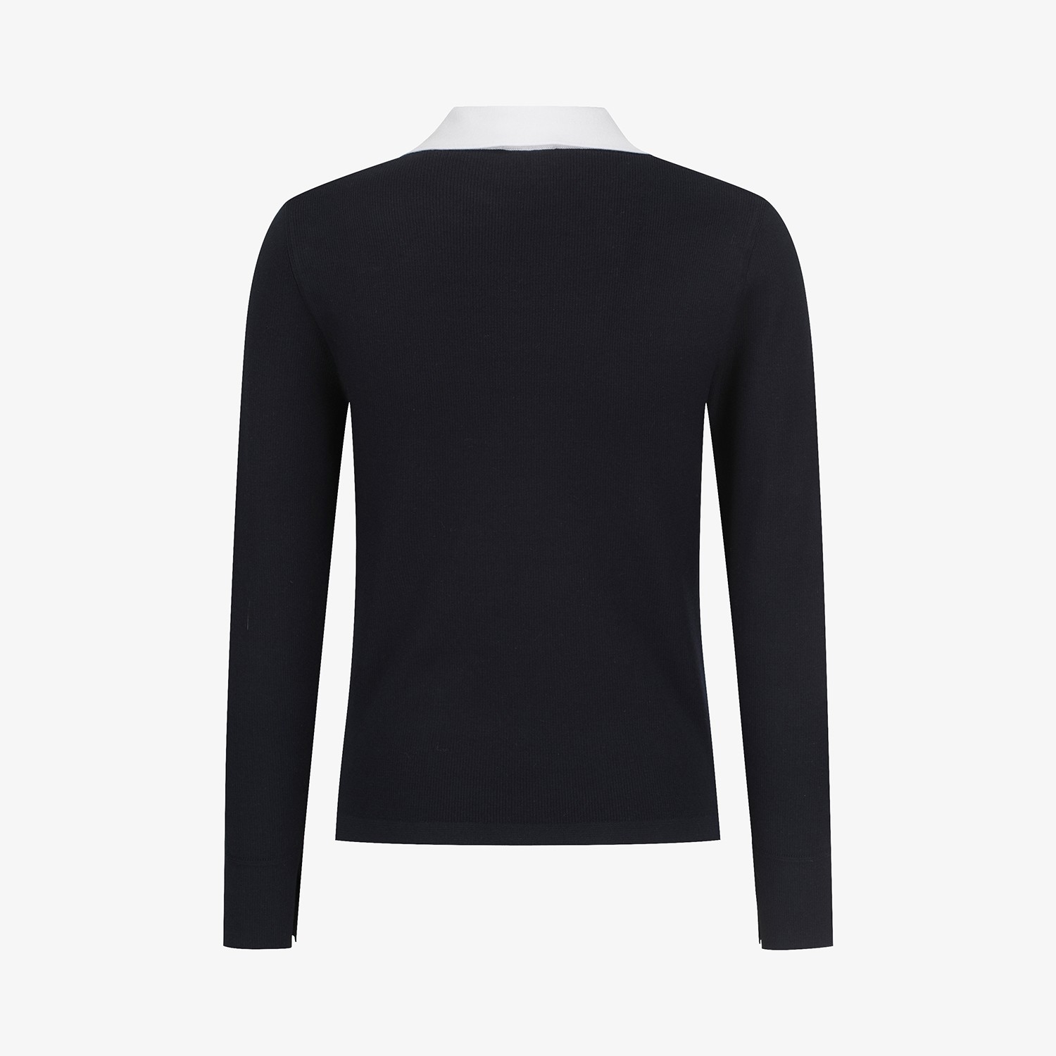 Ribbed Collar Long Sleeve Knit_NA