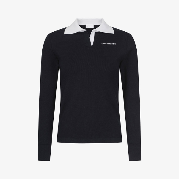 Ribbed Collar Long Sleeve Knit_NA