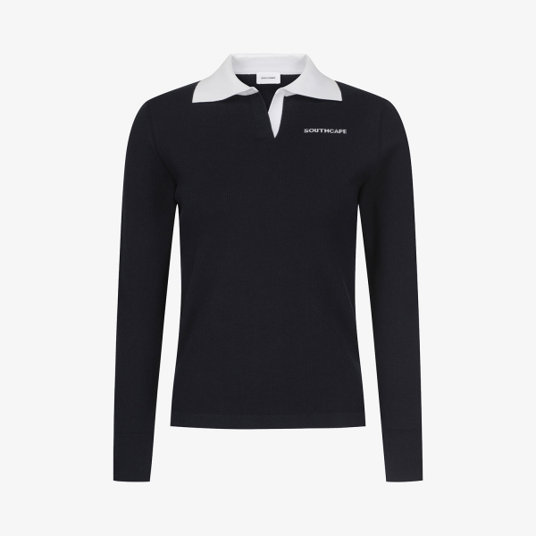 Ribbed Collar Long Sleeve Knit_NA