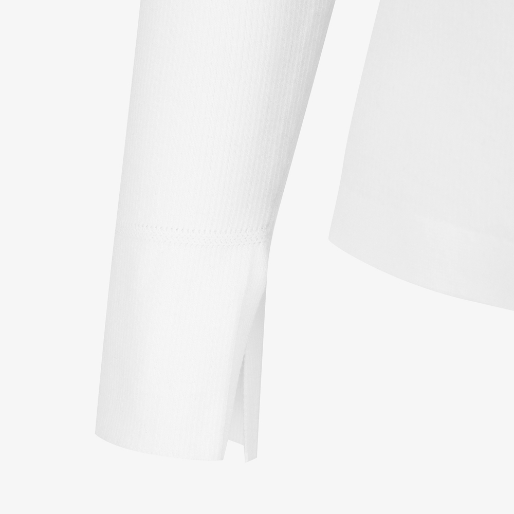 Ribbed Collar Long Sleeve Knit_WT