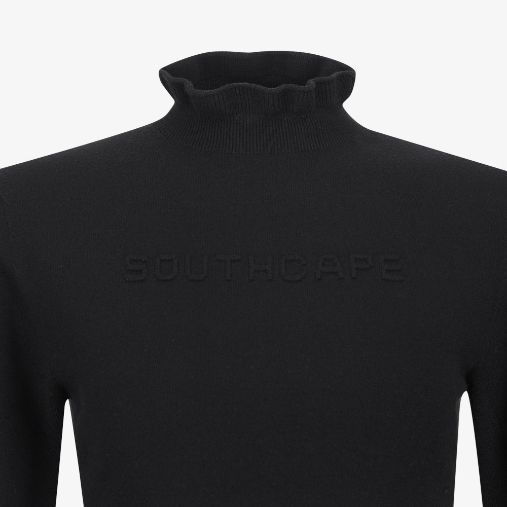 Holgarment Logo High-Neck Knit Pullover_BK