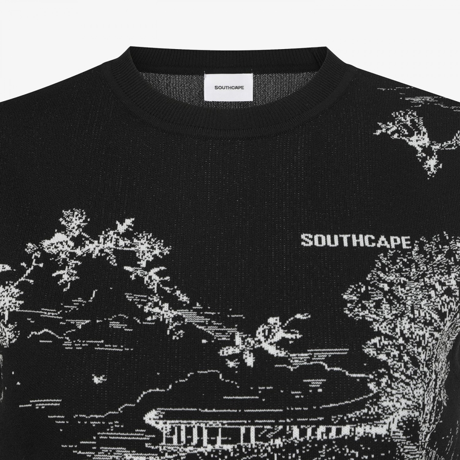 Namhae Heritage Print Knit Vest_BK