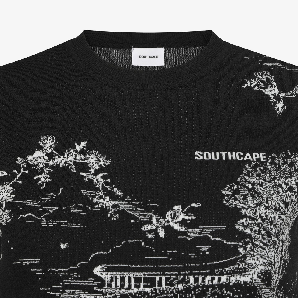 Namhae Heritage Print Knit Vest_BK