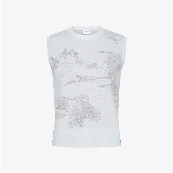 Namhae Heritage Print Knit Vest_LB