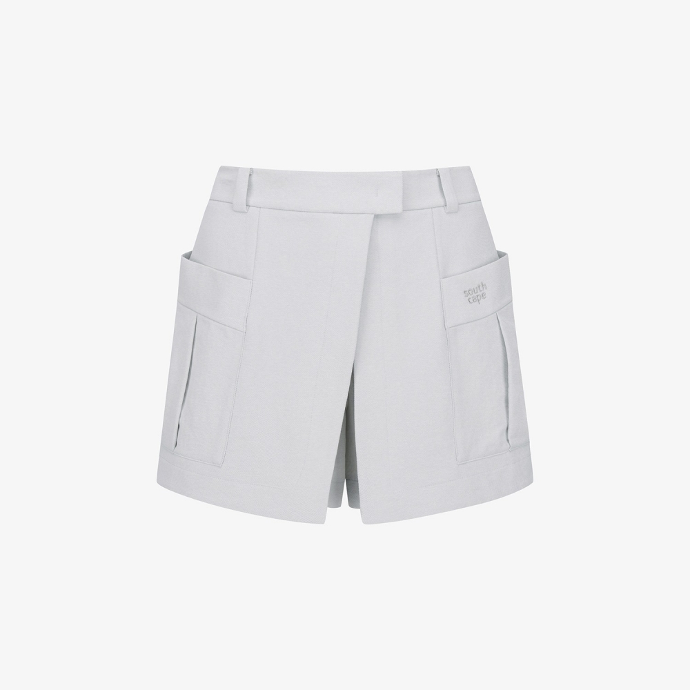Denim-Like Out Pocket Culotte Pants_LB