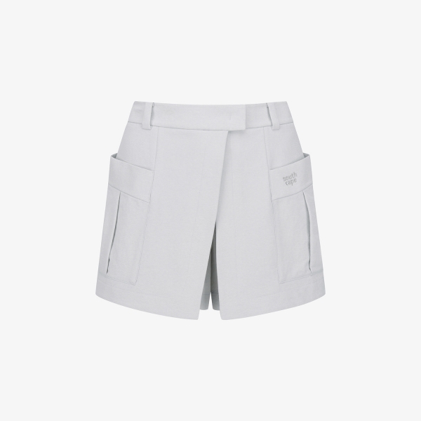 Denim-Like Out-Pocket Skirt-Silhouette Pants_LB