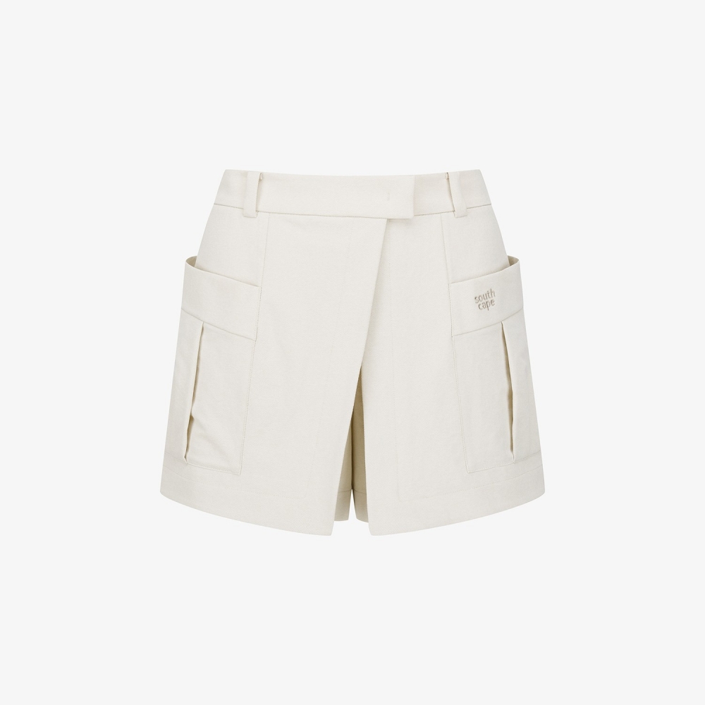 Denim-Like Out Pocket Culotte Pants_LE