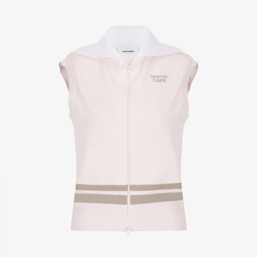Southcross Sailor Collar Knit Zip Vest_LP