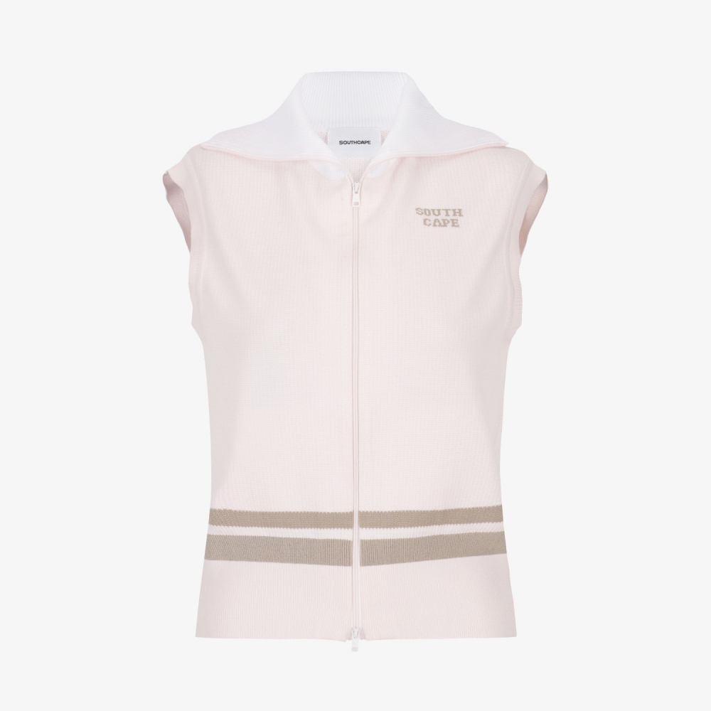 Southcross Sailor Collar Knit Zip Vest_LP