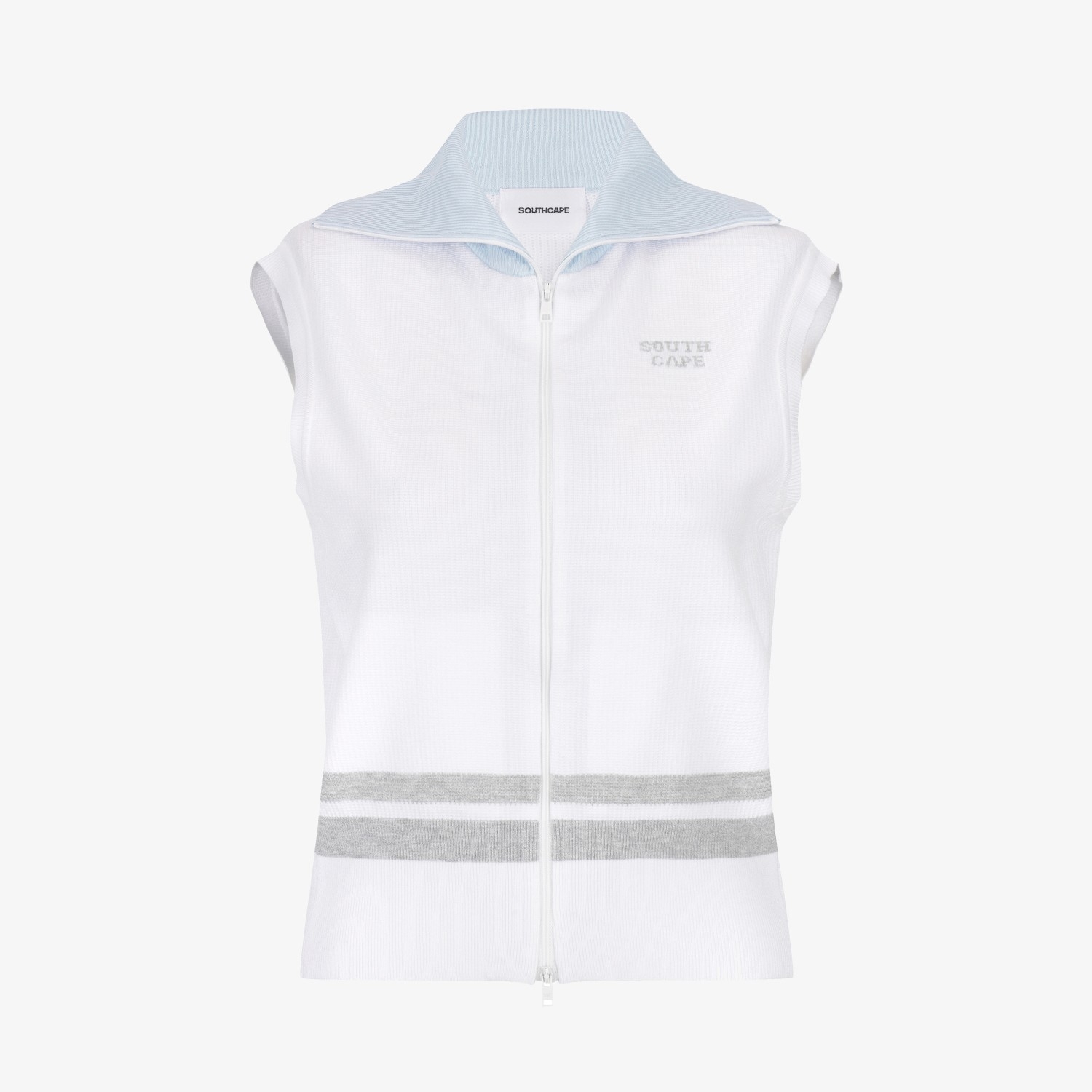 Southcross Sailor Collar Knit Zip Vest_WT