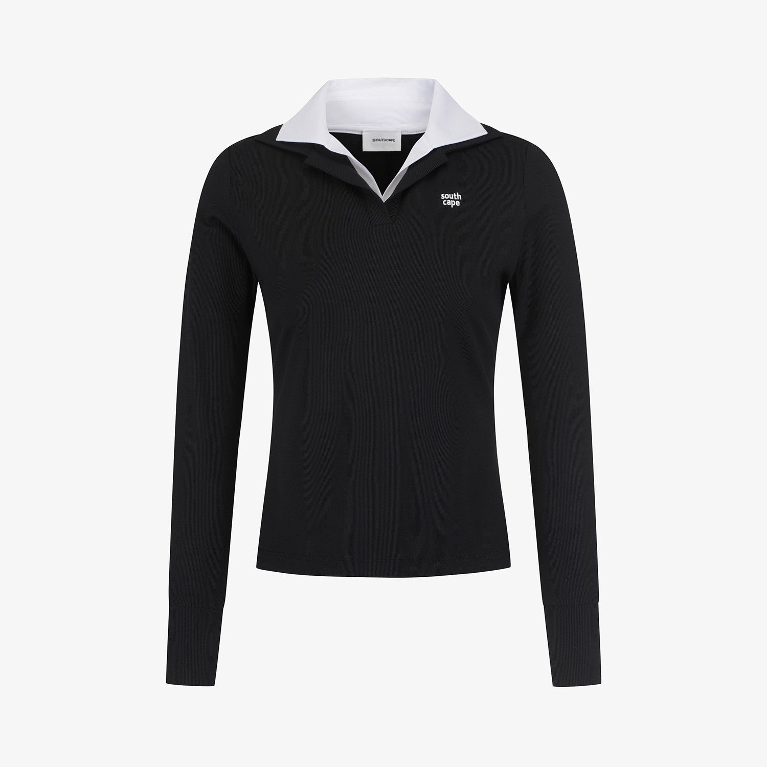 Cool-Touch Layered Collar T-Shirt_BK