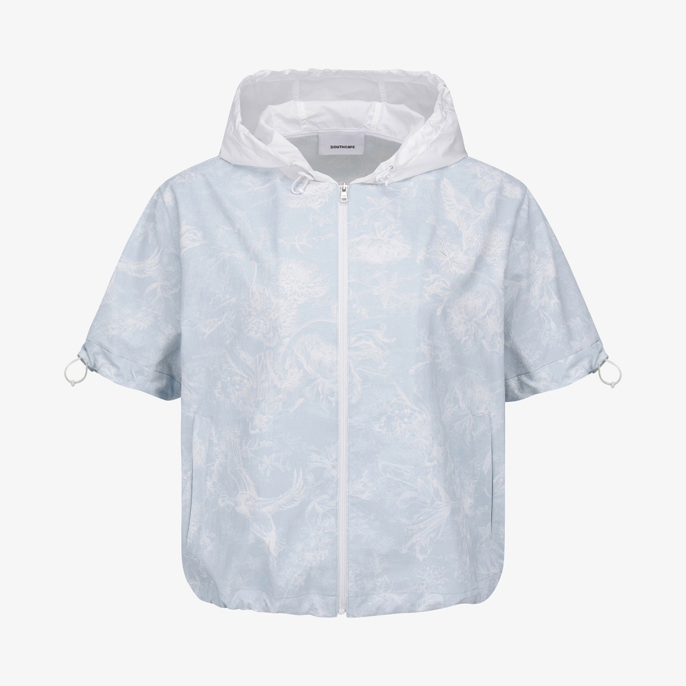 Blossom Pattern Hooded Zip-Up Jumper_LB