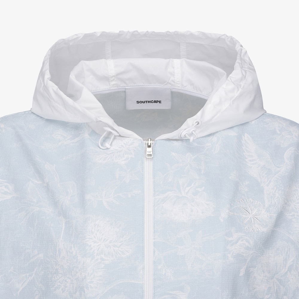 Blossom Pattern Hooded Zip-Up Jumper_LB