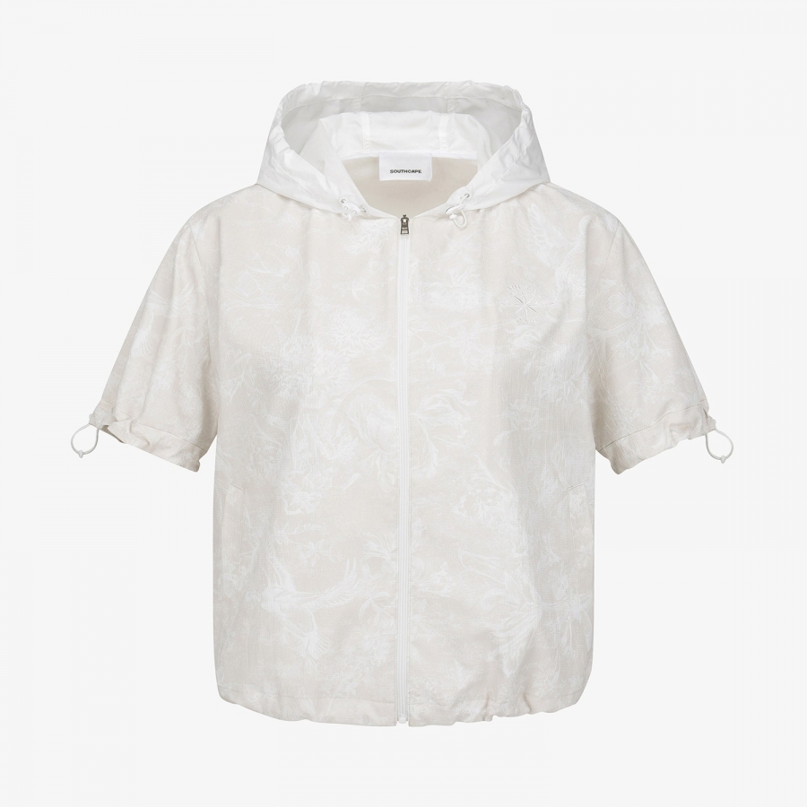 Blossom Pattern Hooded Zip-Up Jumper_LE