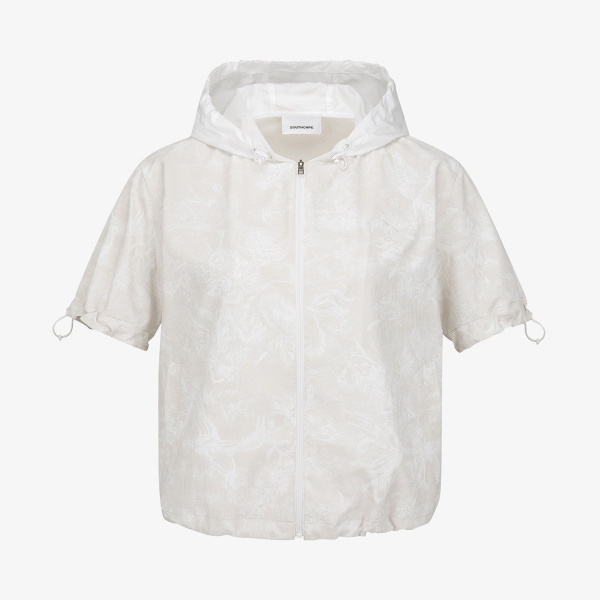 Blossom Pattern Hooded Zip-Up Jumper_LE