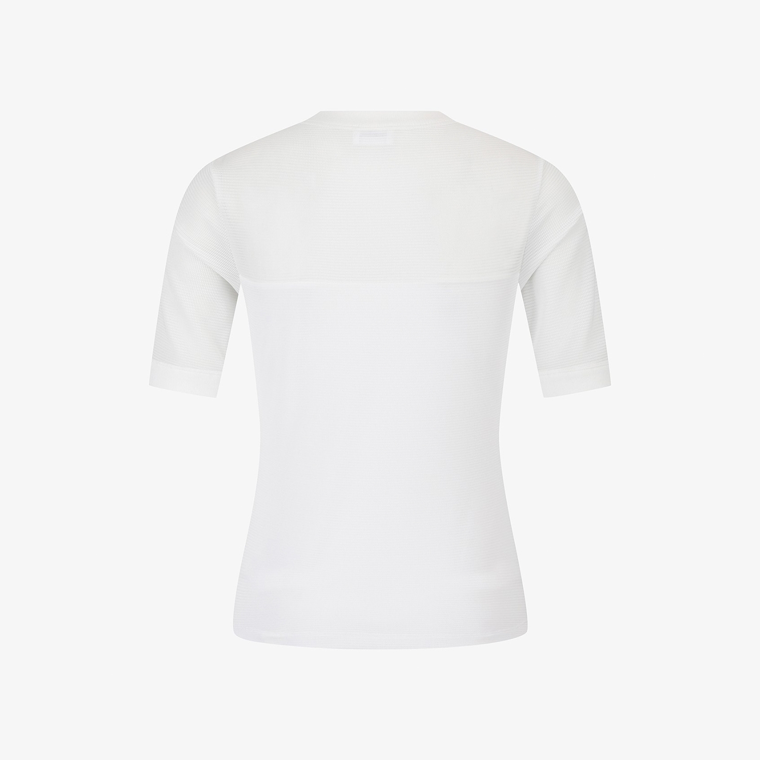 Mesh Texture Contrast Round T-Shirt_WT