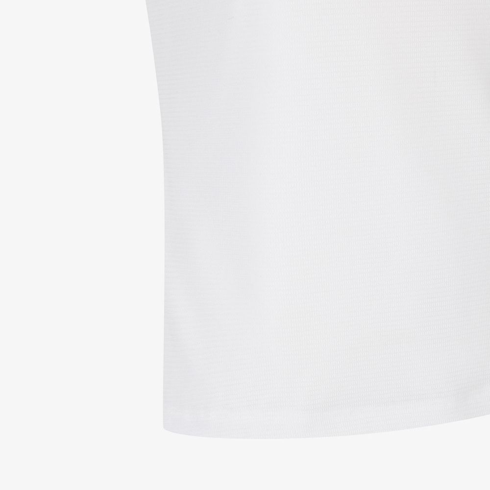 Mesh Texture Contrast Round T-Shirt_WT