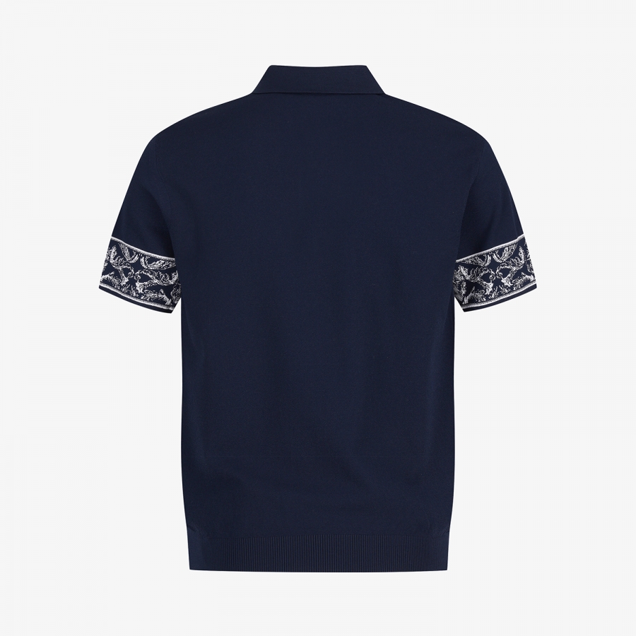 Southcross Sleeve-Pattern Knit Polo_NA