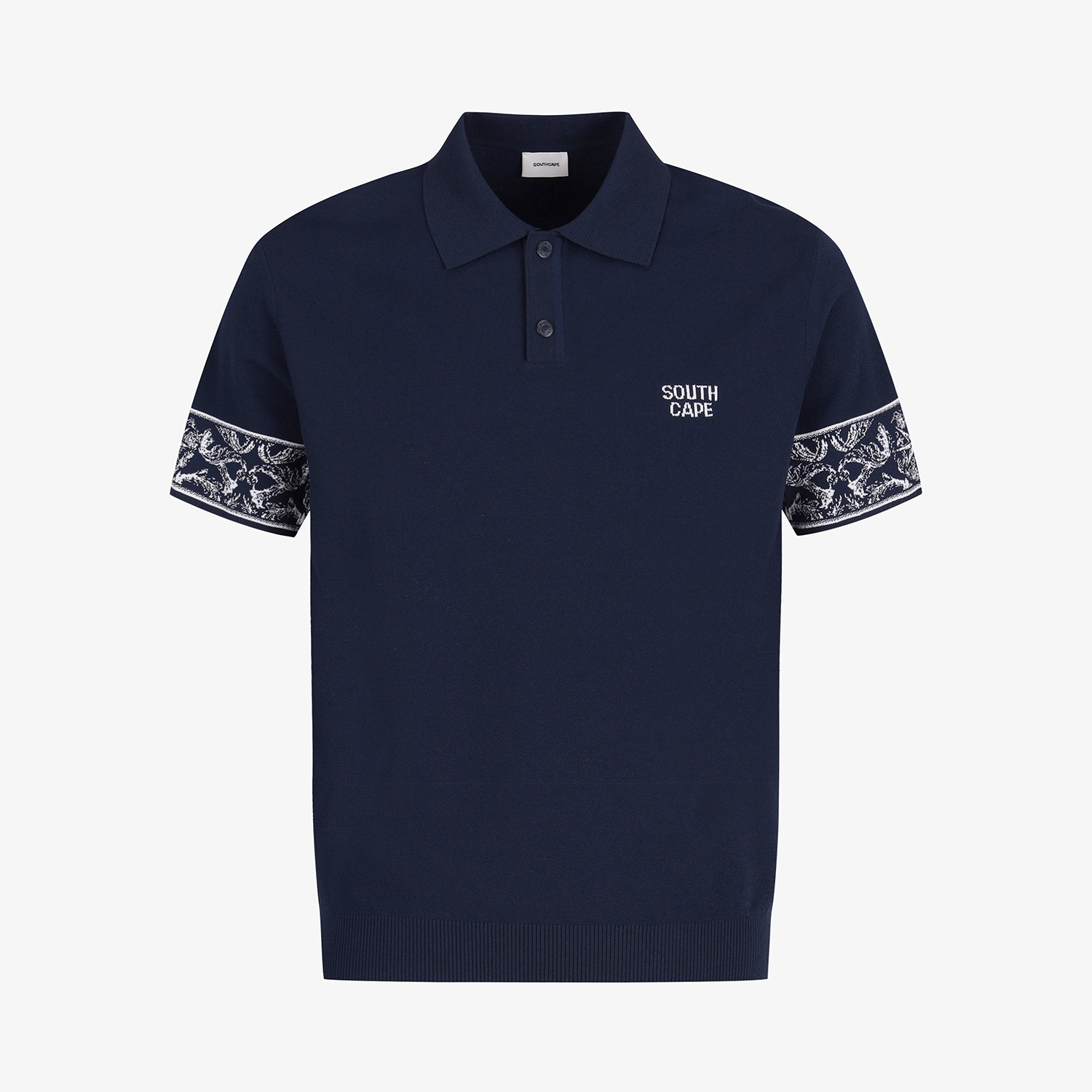 Southcross Sleeve-Pattern Knit Polo_NA