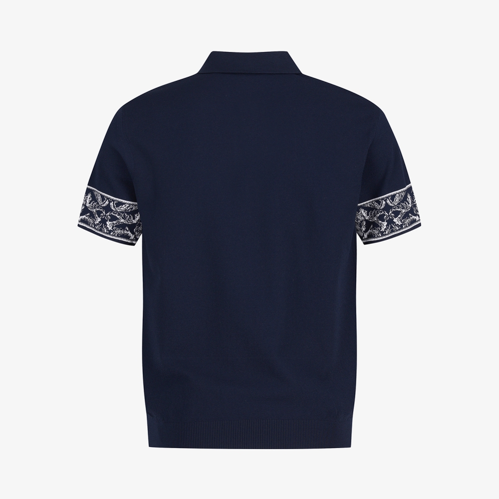 Southcross Sleeve-Pattern Knit Polo_NA