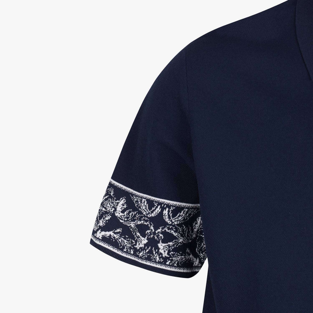 Southcross Sleeve-Pattern Knit Polo_NA