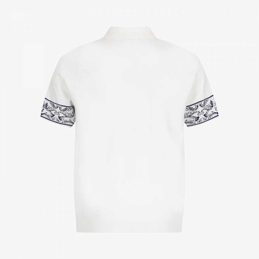 Southcross Sleeve-Pattern Knit Polo_WT