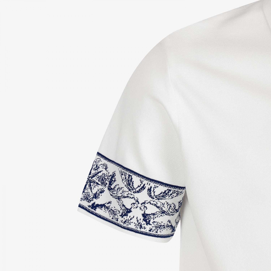 Southcross Sleeve-Pattern Knit Polo_WT